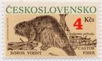 Biberbriefmarke Tschechoslowakei 1990 4 Kcs ungestempelt_TN